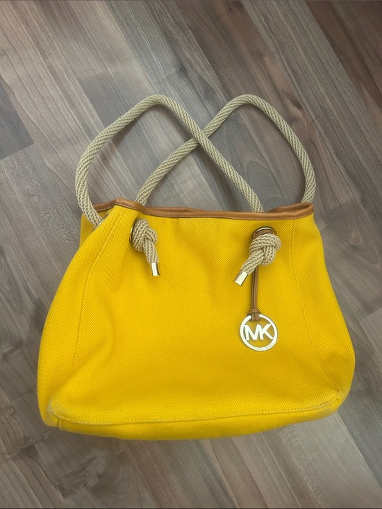Michael Kors Handbags - Michael Kors Bright Yellow Canvas Tote with Rope Handles